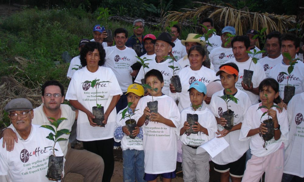 Comunidad cafetera en país productor