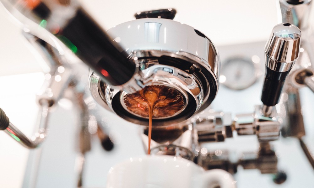 Proceso de extracción de café espresso